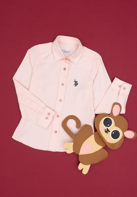 Kız Çocuk Somon Uzun Kollu Gömlek - 50297414021