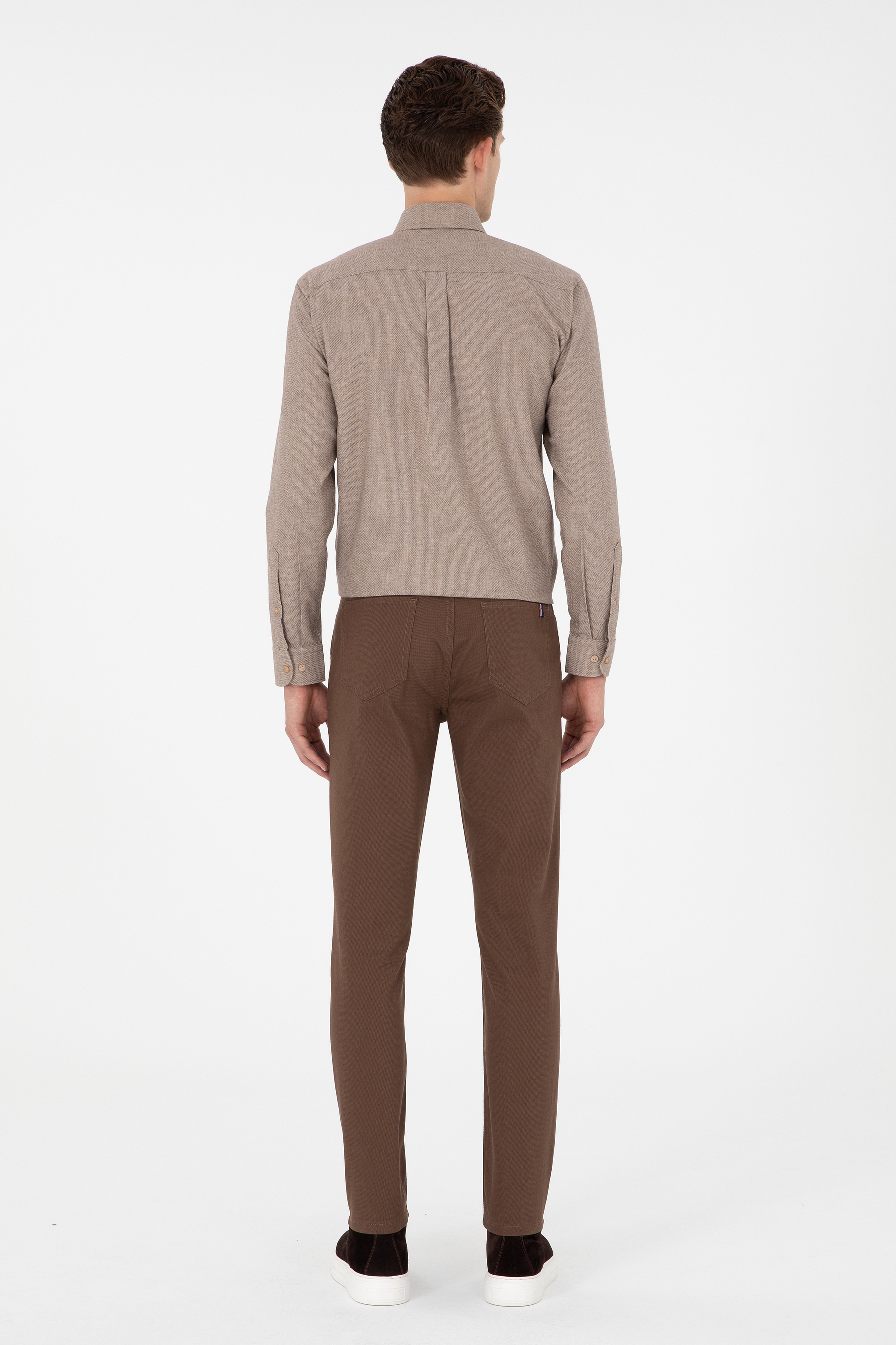 Erkek Slim Fit Coconut Kanvas Pantolon - Image 4
