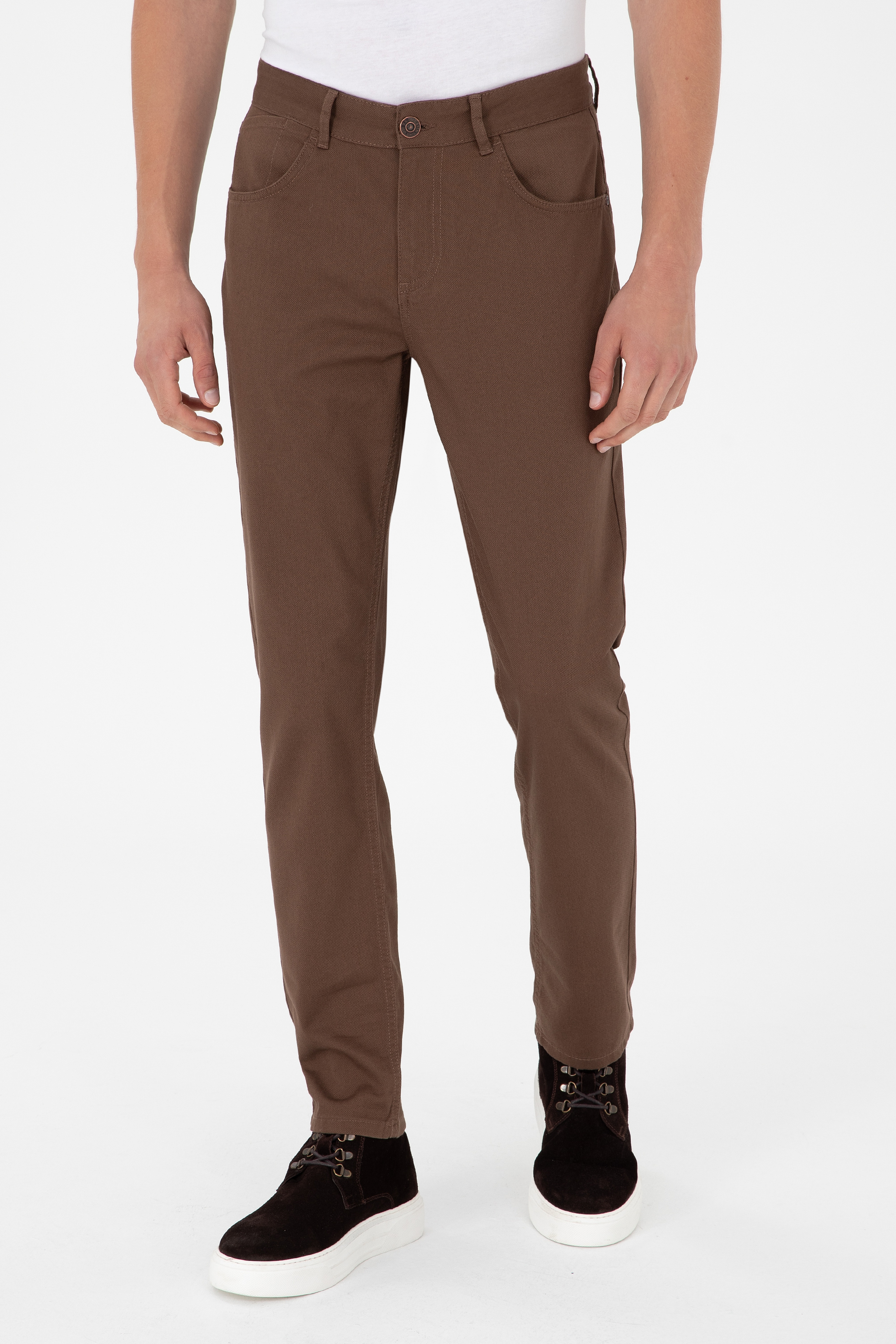 Erkek Slim Fit Coconut Kanvas Pantolon - Image 2