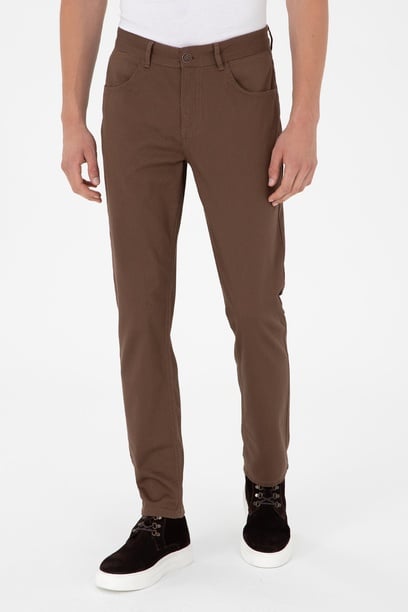 Erkek Slim Fit Coconut Kanvas Pantolon