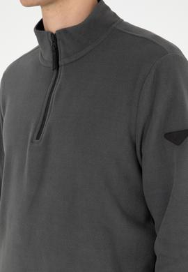 Erkek Yarım Fermuarlı Antrasit Basic Polar Sweatshirt - 50298085007