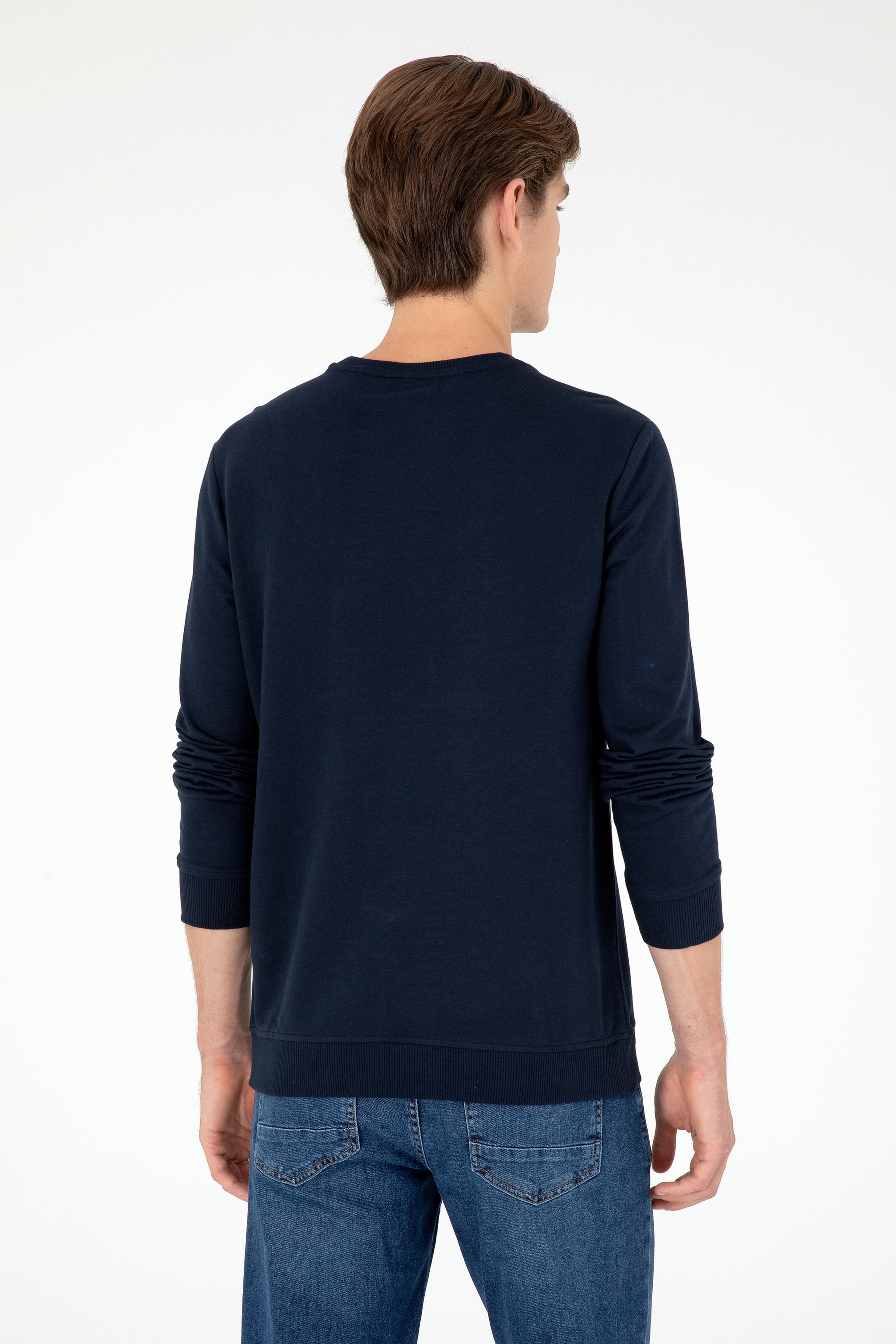 Erkek Lacivert Sweatshirt - Image 5