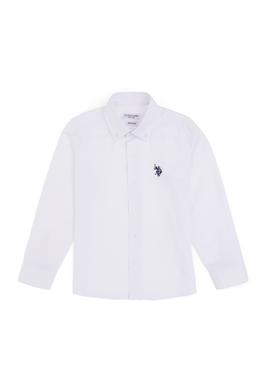 Erkek Çocuk Beyaz Uzun Kollu Basic Gömlek - 50297377016