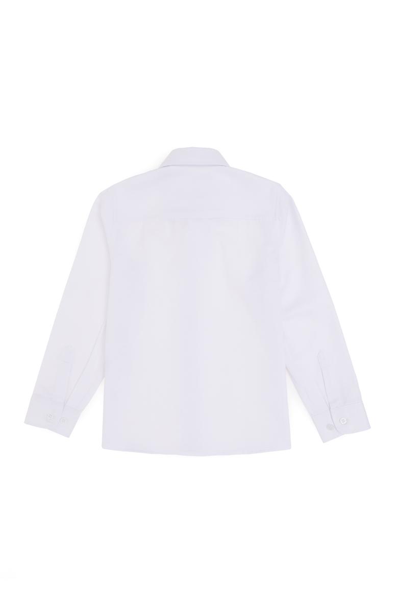 Erkek Çocuk Beyaz Uzun Kollu Basic Gömlek - 50297377016