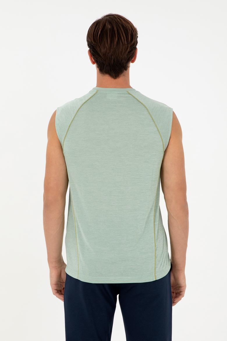 Erkek Oversize Fit Bisiklet Yaka Yeşili Tişört - 50282490003