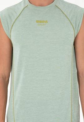 Erkek Oversize Fit Bisiklet Yaka Yeşili Tişört - 50282490003