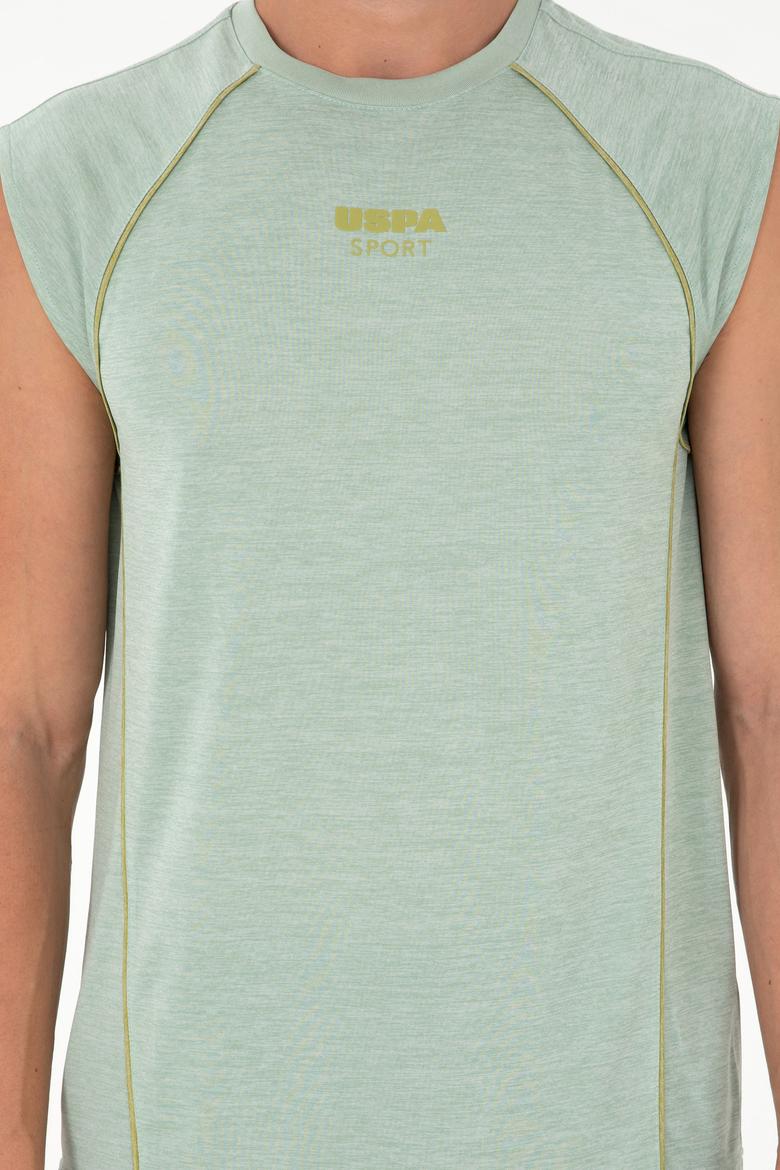 Erkek Oversize Fit Bisiklet Yaka Yeşili Tişört - 50282490003