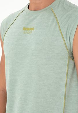 Erkek Oversize Fit Bisiklet Yaka Yeşili Tişört - 50282490003