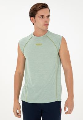 Erkek Oversize Fit Bisiklet Yaka Yeşili Tişört - 50282490003