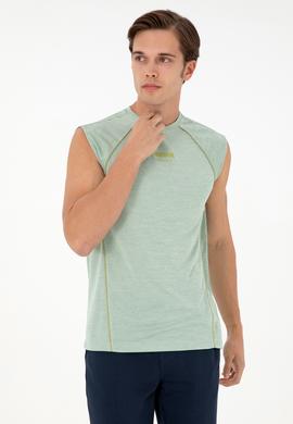 Erkek Oversize Fit Bisiklet Yaka Yeşili Tişört - 50282490003