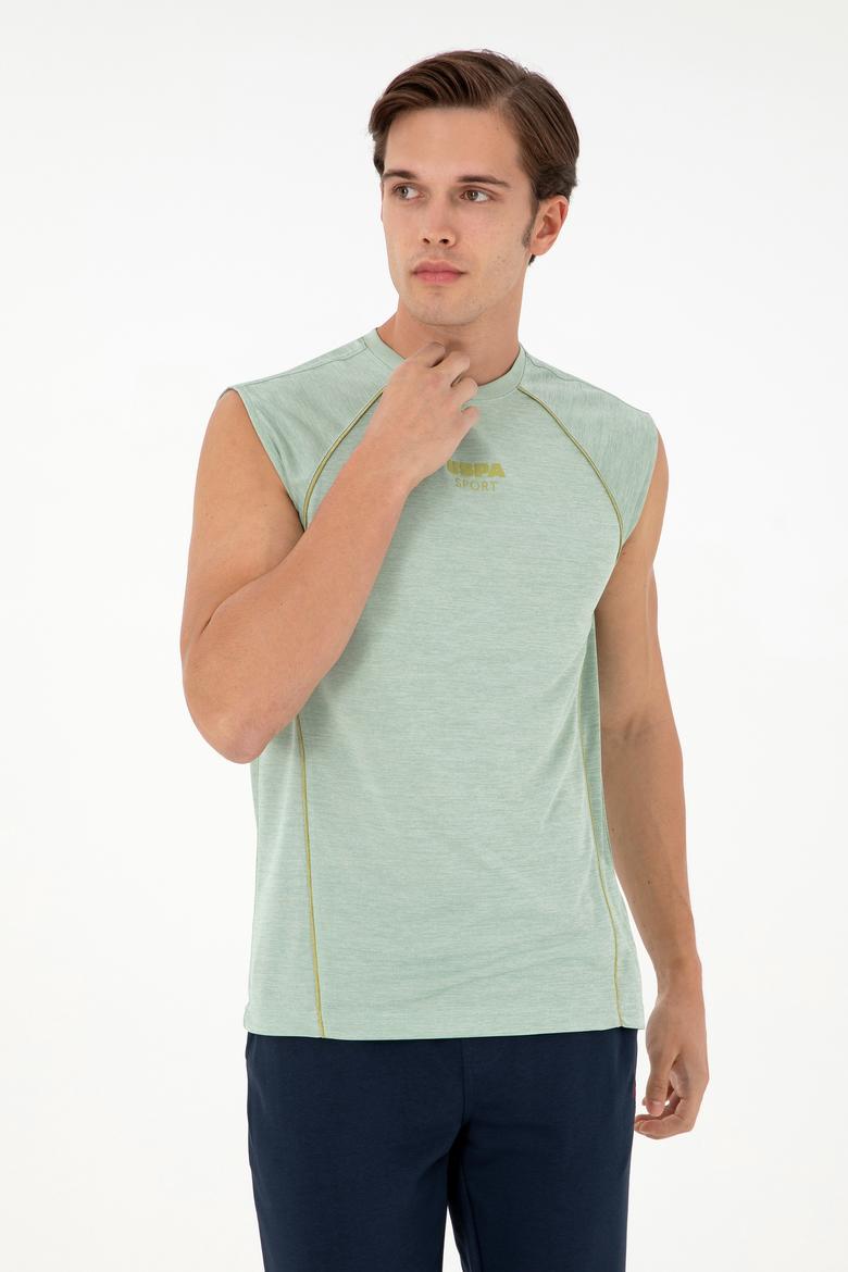 Erkek Oversize Fit Bisiklet Yaka Yeşili Tişört