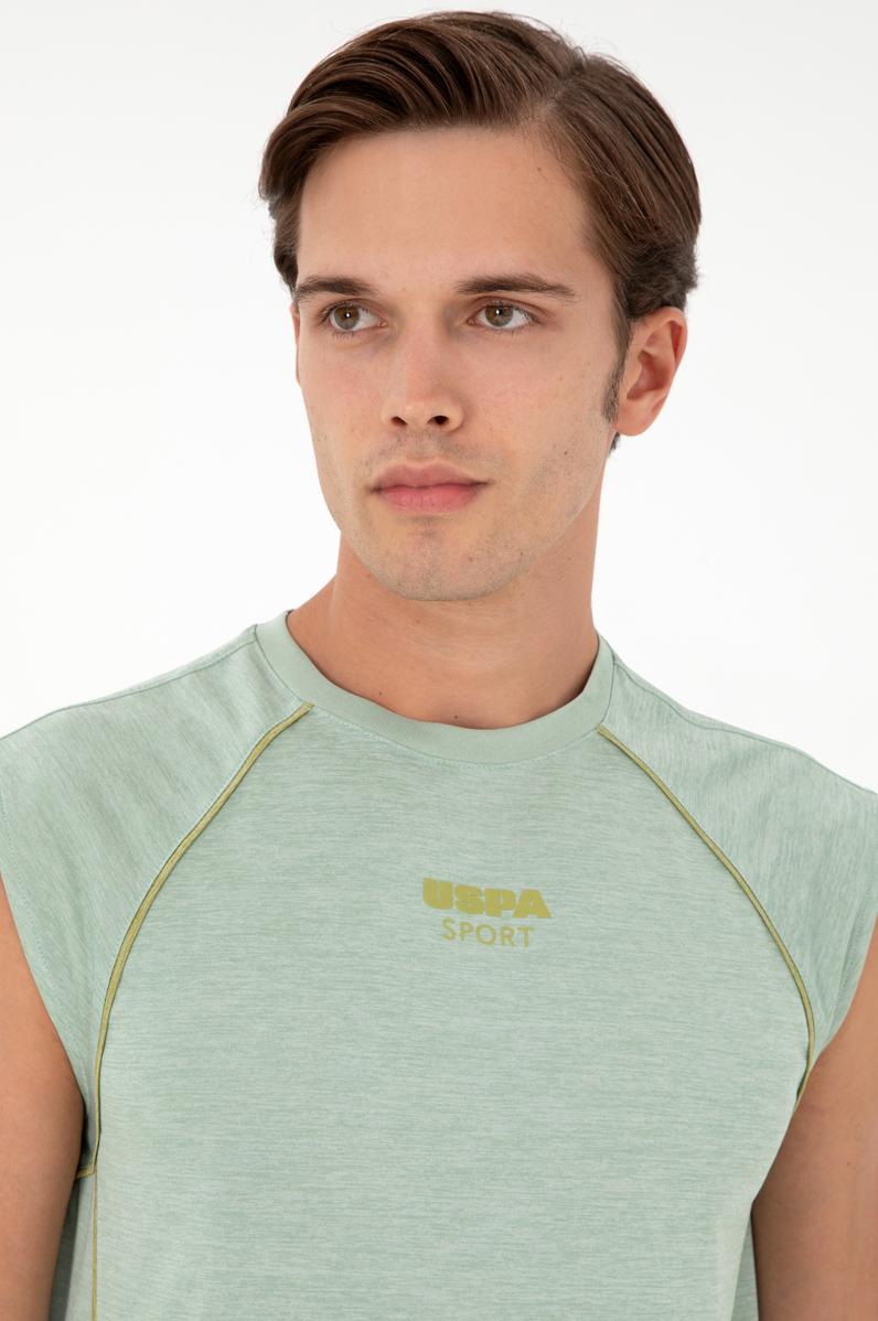 Erkek Oversize Fit Bisiklet Yaka Yeşili Tişört