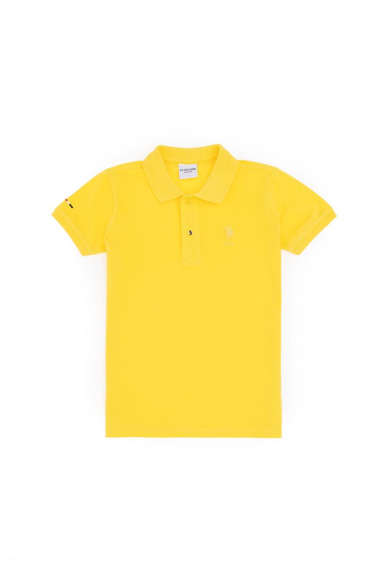 Erkek Çocuk Sarı Basic Polo Yaka Tişört