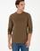 Erkek Regular Fit Bisiklet Yaka Haki Basic Sweatshirt