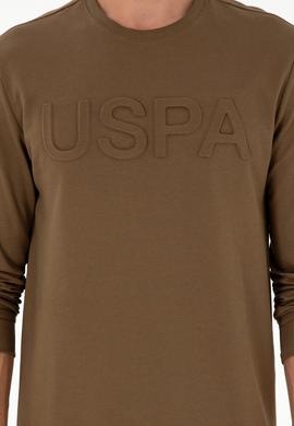 Erkek Regular Fit Bisiklet Yaka Haki Basic Sweatshirt - 50289058128