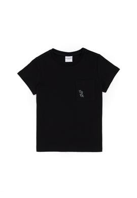 Erkek Çocuk Siyah Bisiklet Yaka Tişört - 50298096054