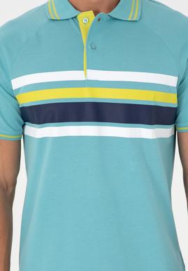 Erkek Regular Fit Polo Yaka Mint Tişört - 50287106028