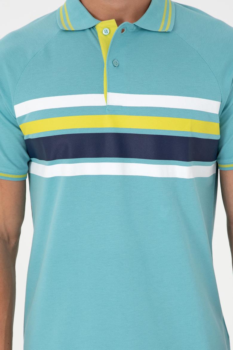 Erkek Regular Fit Polo Yaka Mint Tişört - 50287106028