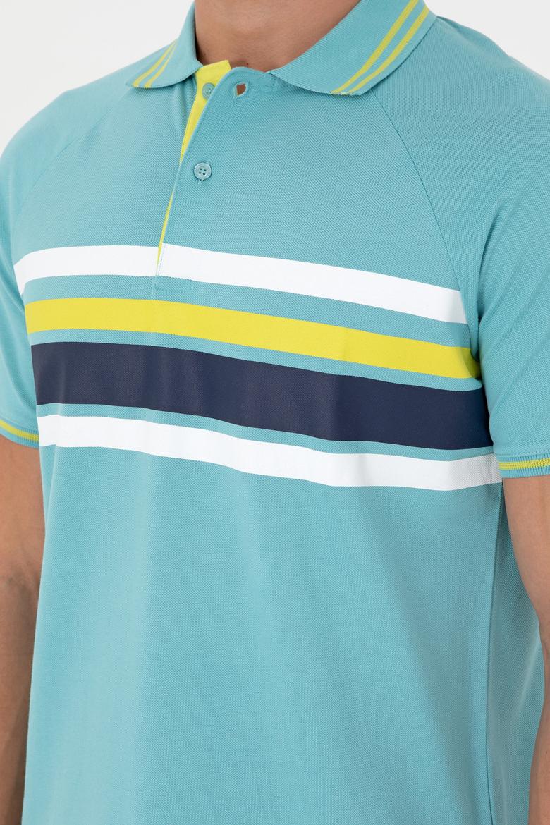 Erkek Regular Fit Polo Yaka Mint Tişört - 50287106028