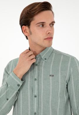 Erkek Koyu Yeşil Uzun Kollu Gömlek - 50292322004