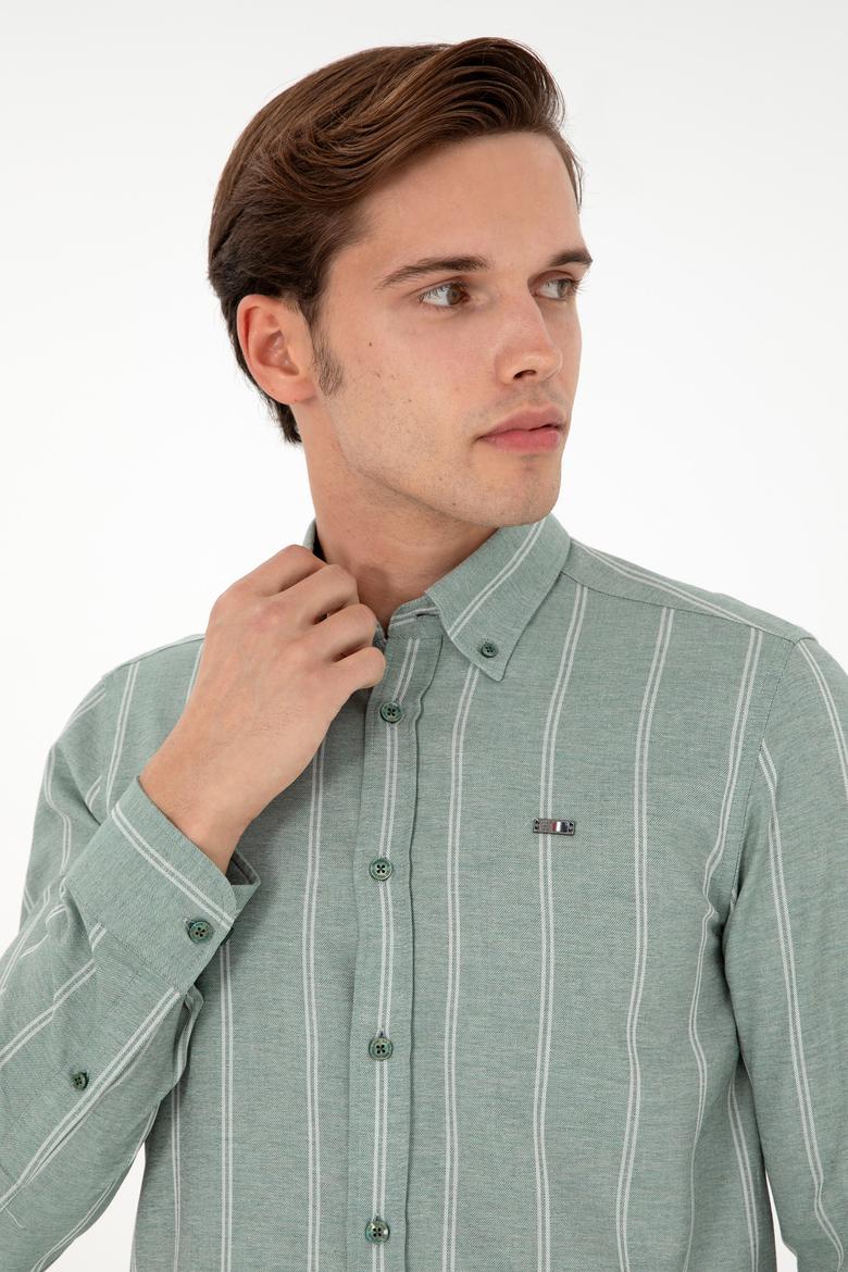 Erkek Koyu Yeşil Uzun Kollu Gömlek - 50292322004