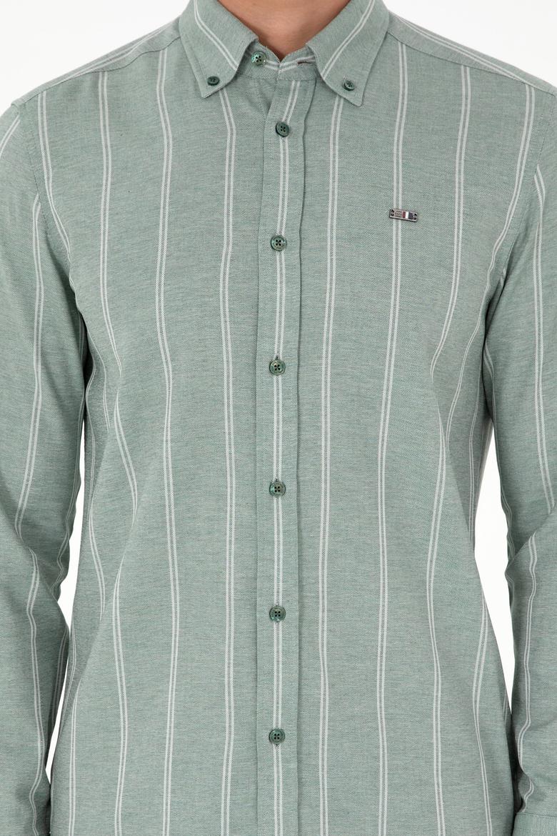 Erkek Koyu Yeşil Uzun Kollu Gömlek - 50292322004