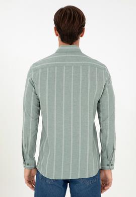 Erkek Koyu Yeşil Uzun Kollu Gömlek - 50292322004