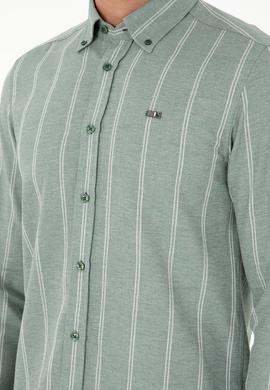 Erkek Koyu Yeşil Uzun Kollu Gömlek - 50292322004