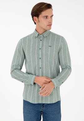 Erkek Koyu Yeşil Uzun Kollu Gömlek - 50292322004