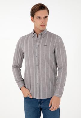 Erkek Gri Uzun Kollu Gömlek - 50292322012