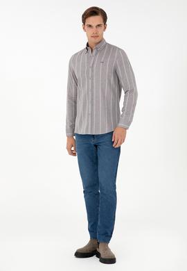 Erkek Gri Uzun Kollu Gömlek - 50292322012