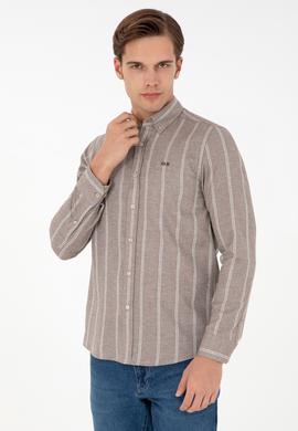 Erkek Kahverengi Uzun Kollu Gömlek - 50292322019