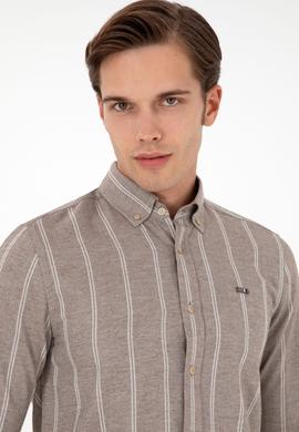 Erkek Kahverengi Uzun Kollu Gömlek - 50292322019