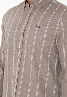 Erkek Kahverengi Uzun Kollu Gömlek - 50292322019