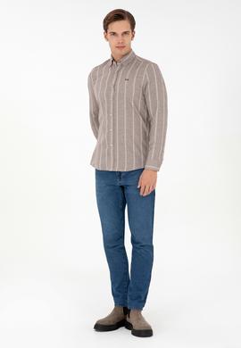 Erkek Kahverengi Uzun Kollu Gömlek - 50292322019