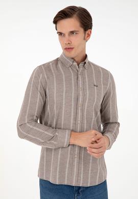 Erkek Kahverengi Uzun Kollu Gömlek - 50292322019