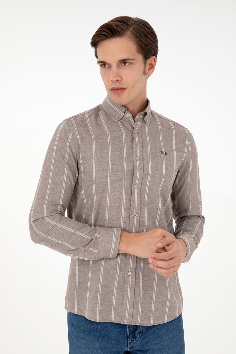 Erkek Kahverengi Uzun Kollu Gömlek - 50292322019