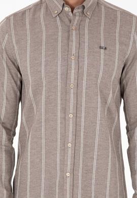 Erkek Kahverengi Uzun Kollu Gömlek - 50292322019