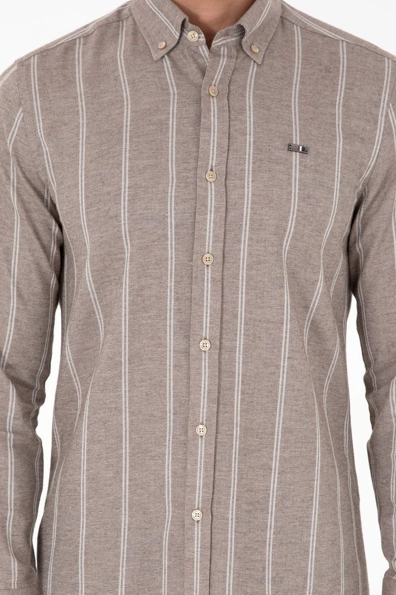 Erkek Kahverengi Uzun Kollu Gömlek - 50292322019