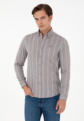 Erkek Gri Uzun Kollu Gömlek - 50292322012