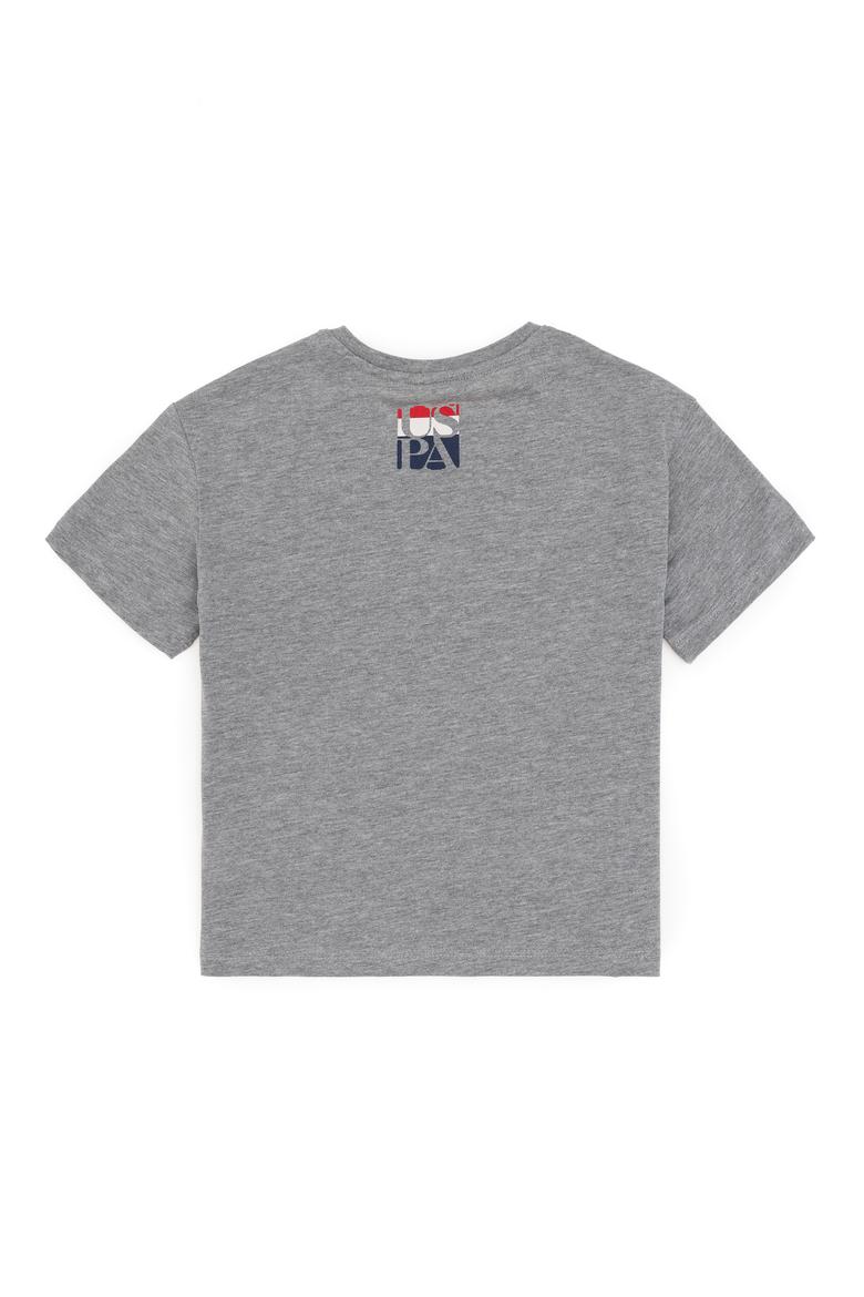 Erkek Çocuk Gri Melanj Bisiklet Yaka Tişört - 50295428093