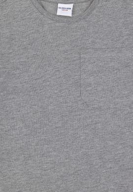 Erkek Çocuk Gri Melanj Bisiklet Yaka Tişört - 50295428093