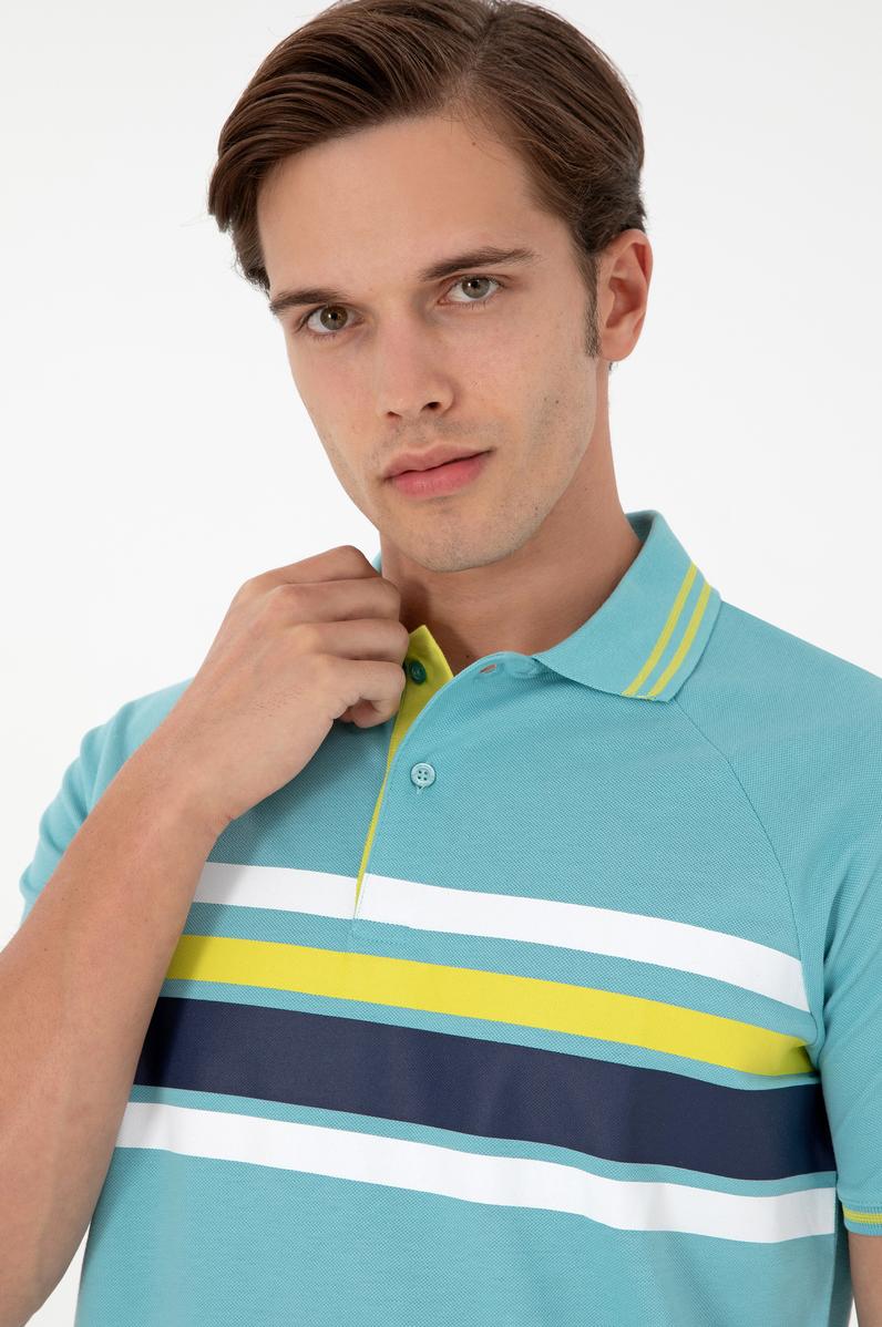 Erkek Regular Fit Polo Yaka Mint Tişört