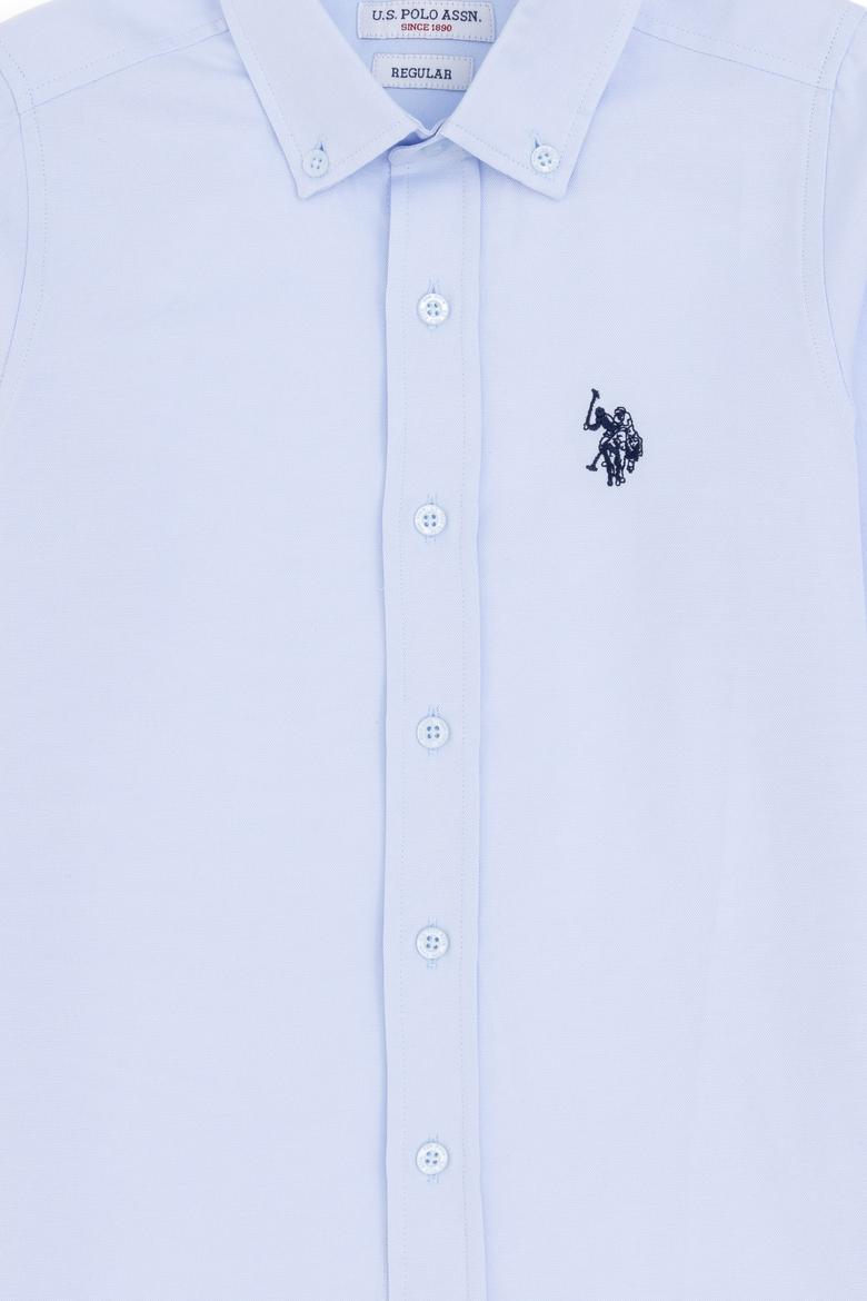 Erkek Çocuk Açık Mavi Uzun Kollu Basic Gömlek - 50297377003