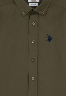 Erkek Çocuk Haki Uzun Kollu Basic Gömlek - 50297377070