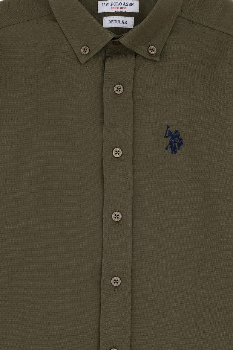Erkek Çocuk Haki Uzun Kollu Basic Gömlek - 50297377070
