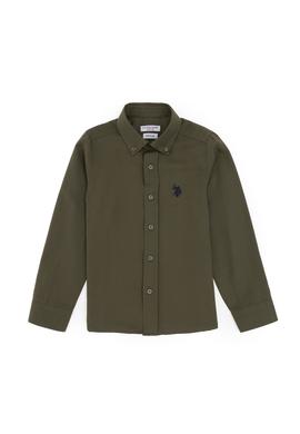 Erkek Çocuk Haki Uzun Kollu Basic Gömlek - 50297377070