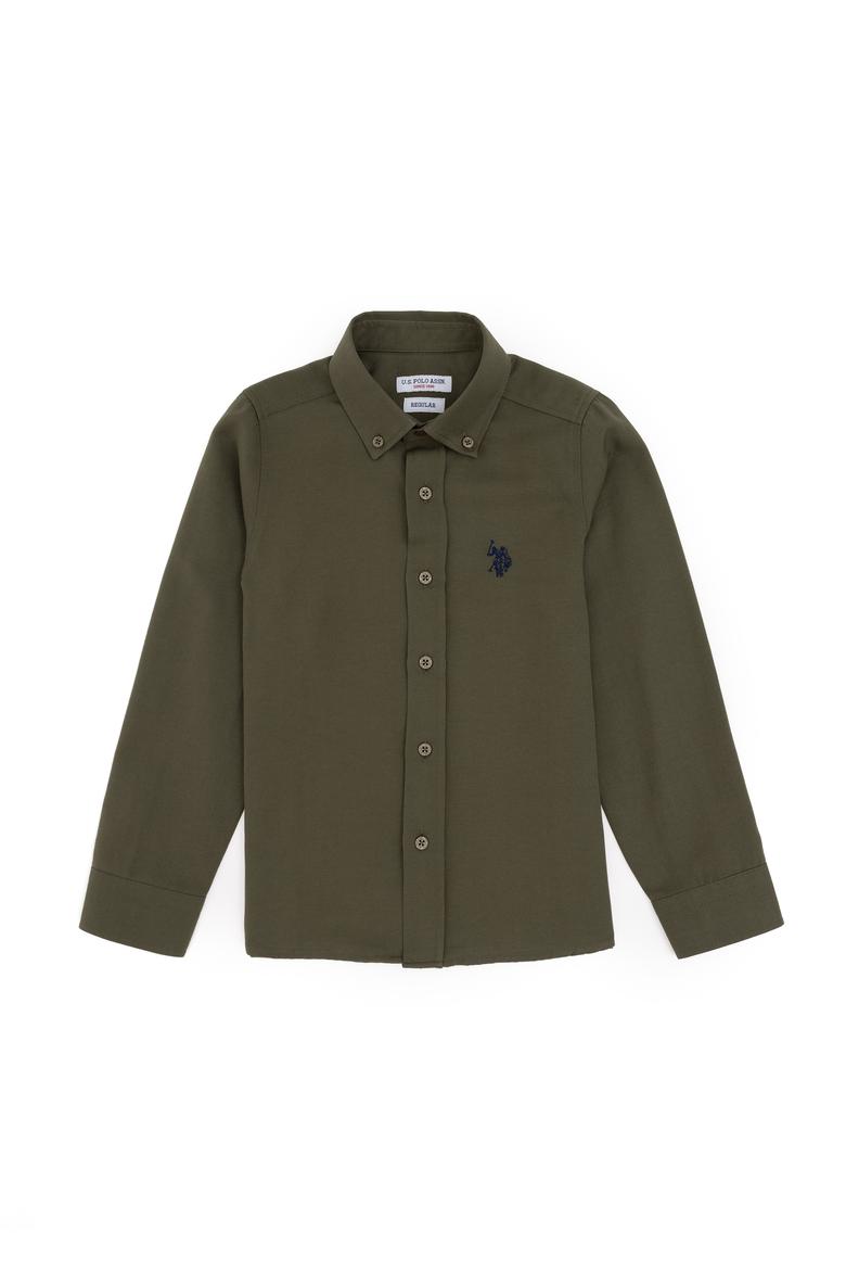 Erkek Çocuk Haki Uzun Kollu Basic Gömlek - 50297377070
