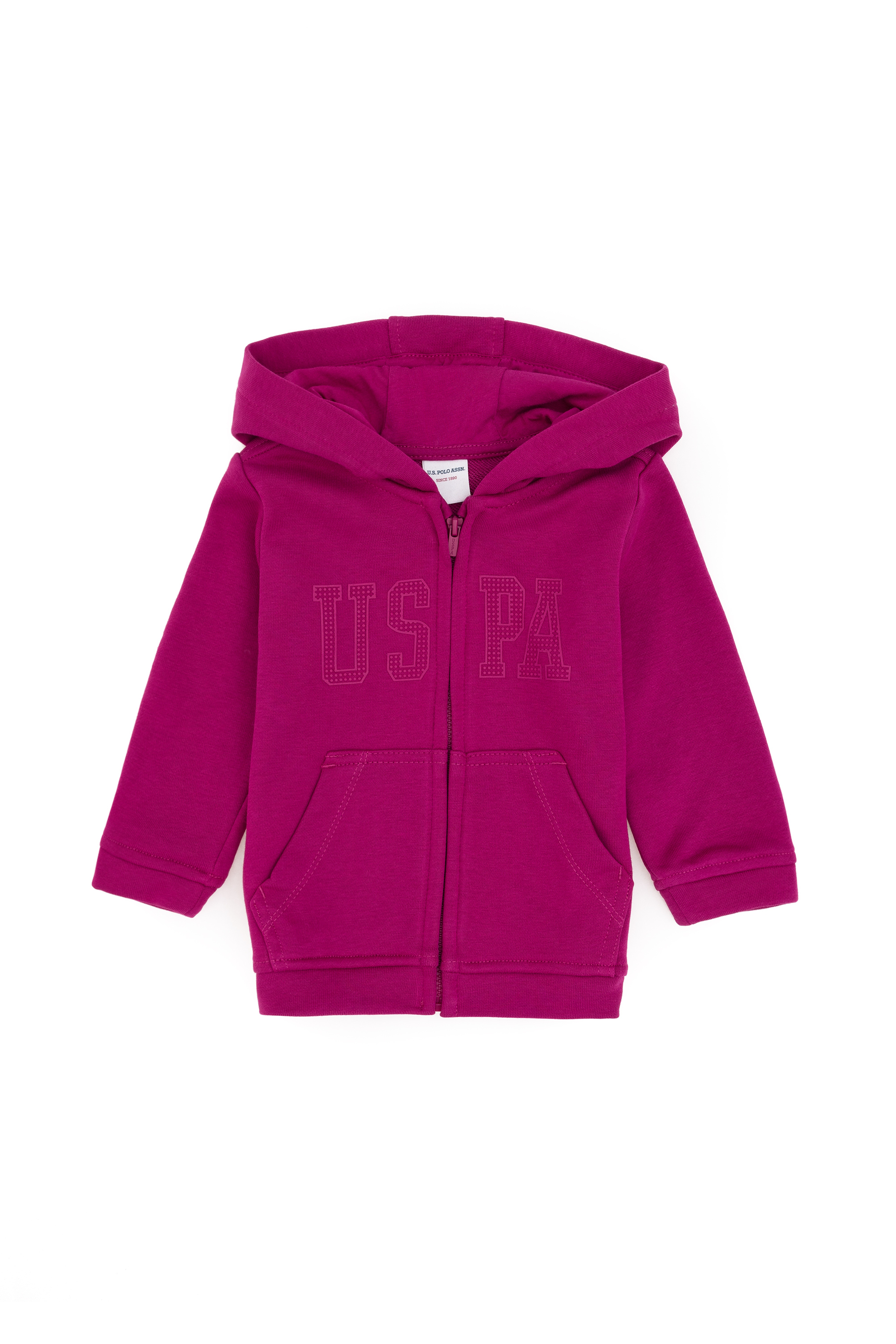 Kız Bebek Fuşya Fermuarlı Basic Sweatshirt - Image 1