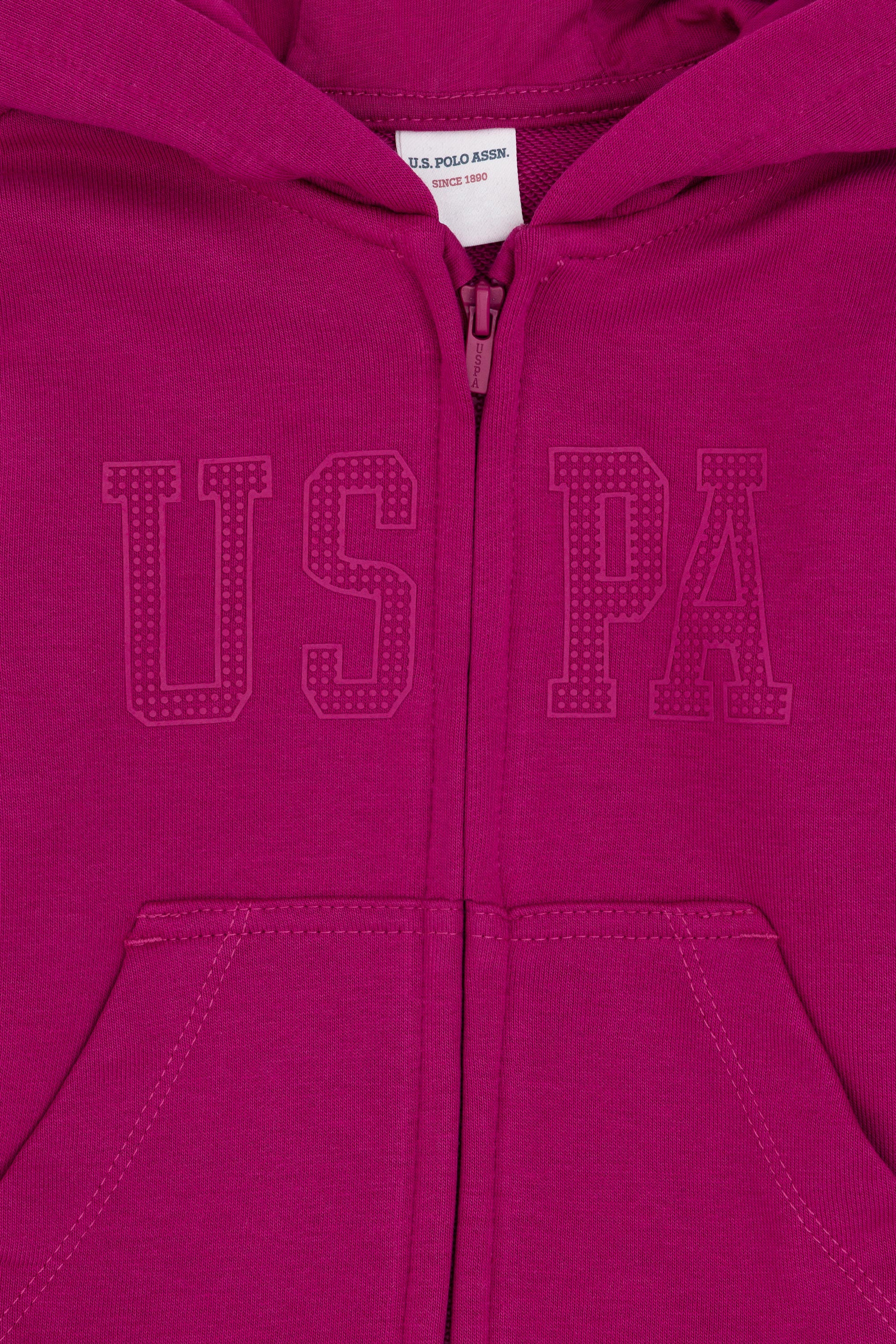 Kız Bebek Fuşya Fermuarlı Basic Sweatshirt - Image 3